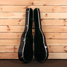 Martin HD28 dreadnought acoustic guitar natural finish pre-owned with open case showing green velvet interior