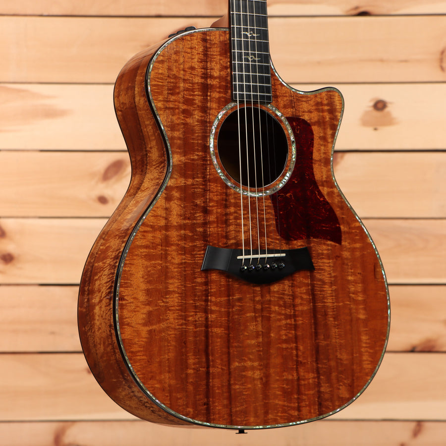 Taylor K14ce acoustic-electric guitar natural finish with venetian cutaway and flamed koa top