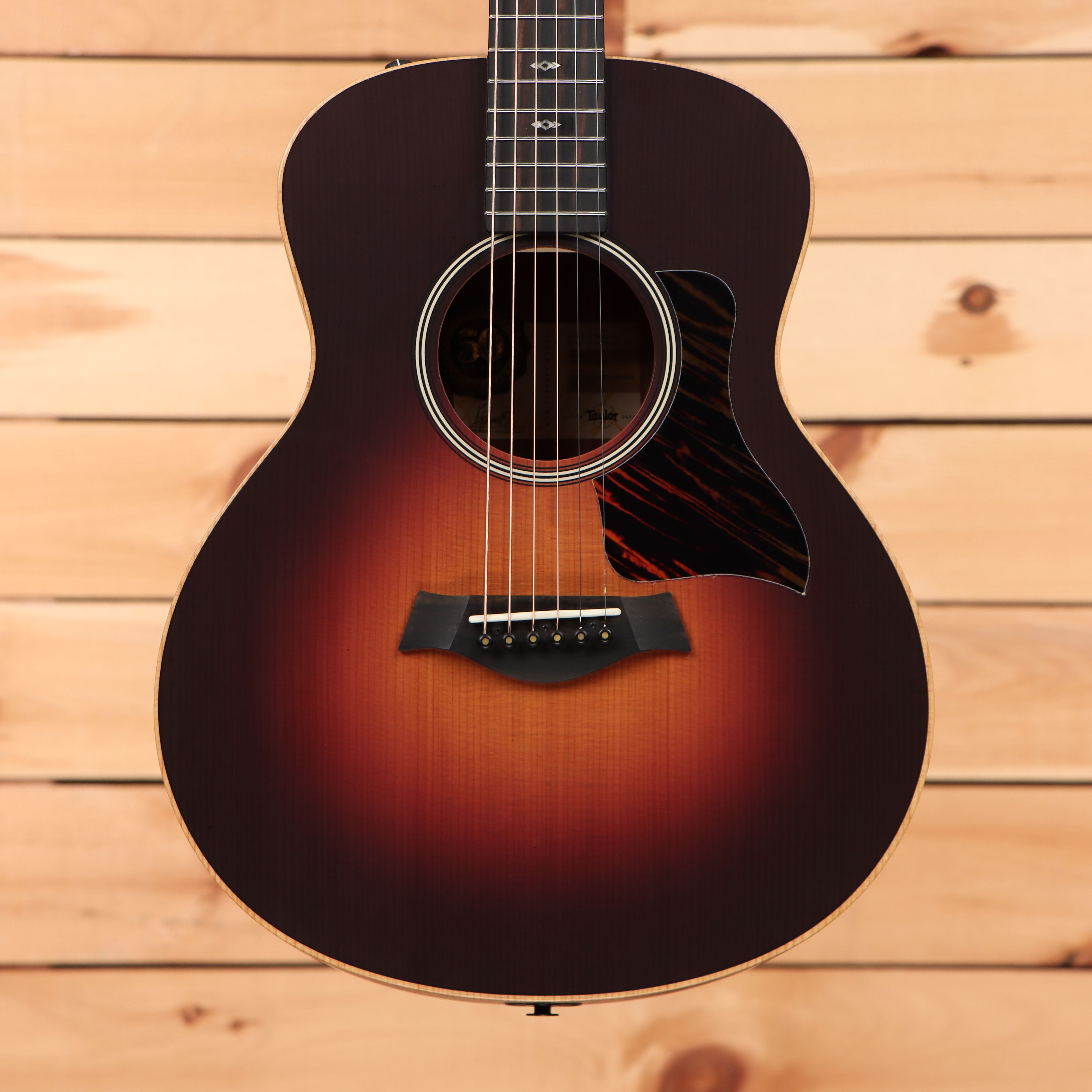 Taylor 50th Anniversary GS Mini-e vintage sunburst acoustic-electric guitar with cutaway and rosewood back