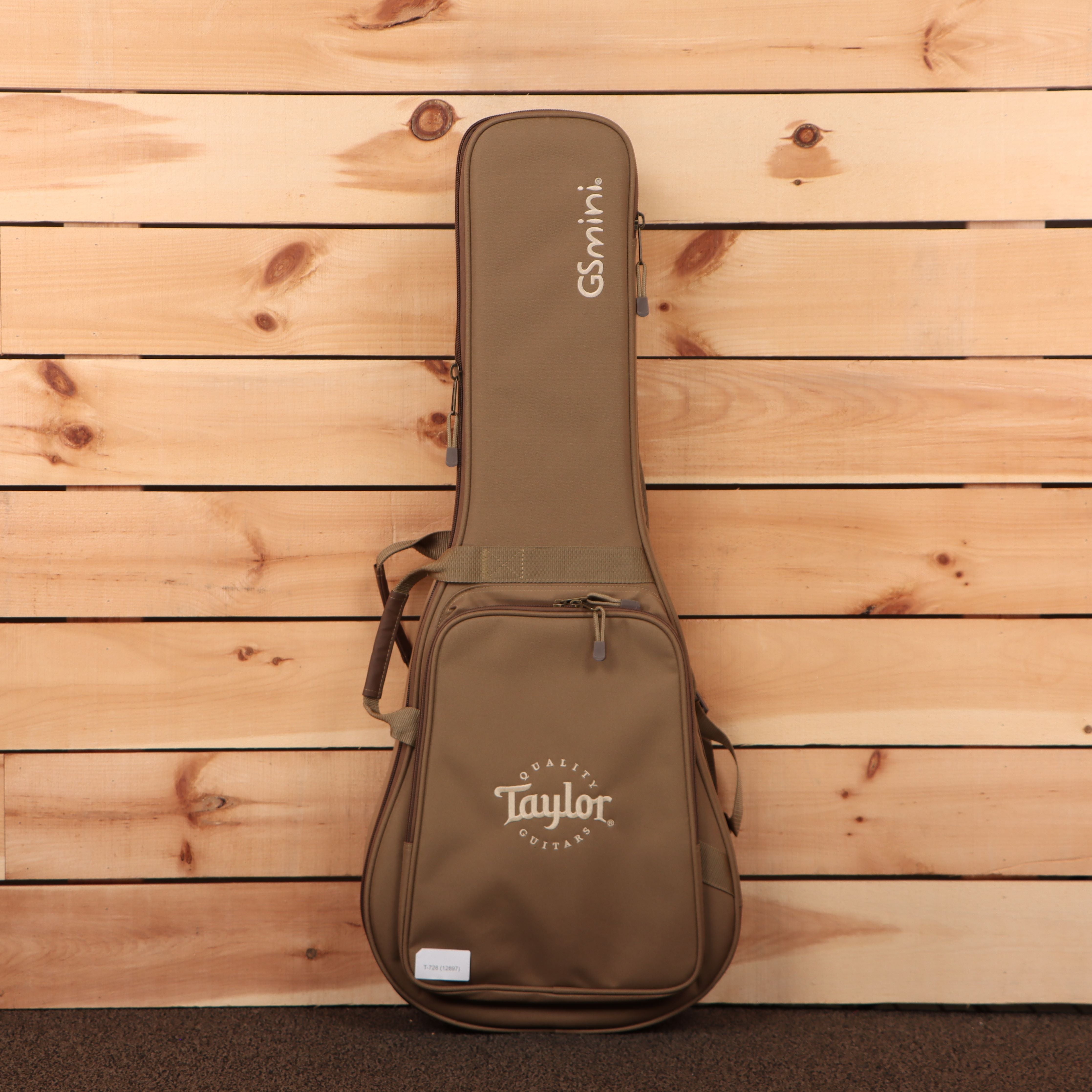 Taylor 50th Anniversary GS Mini vintage sunburst acoustic guitar case with Gsmini branding