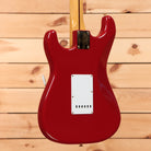 Fender Custom Shop David Brown Masterbuilt Late 50s Stratocaster electric guitar Dakota Red with white pickguard and single-coil pickups
