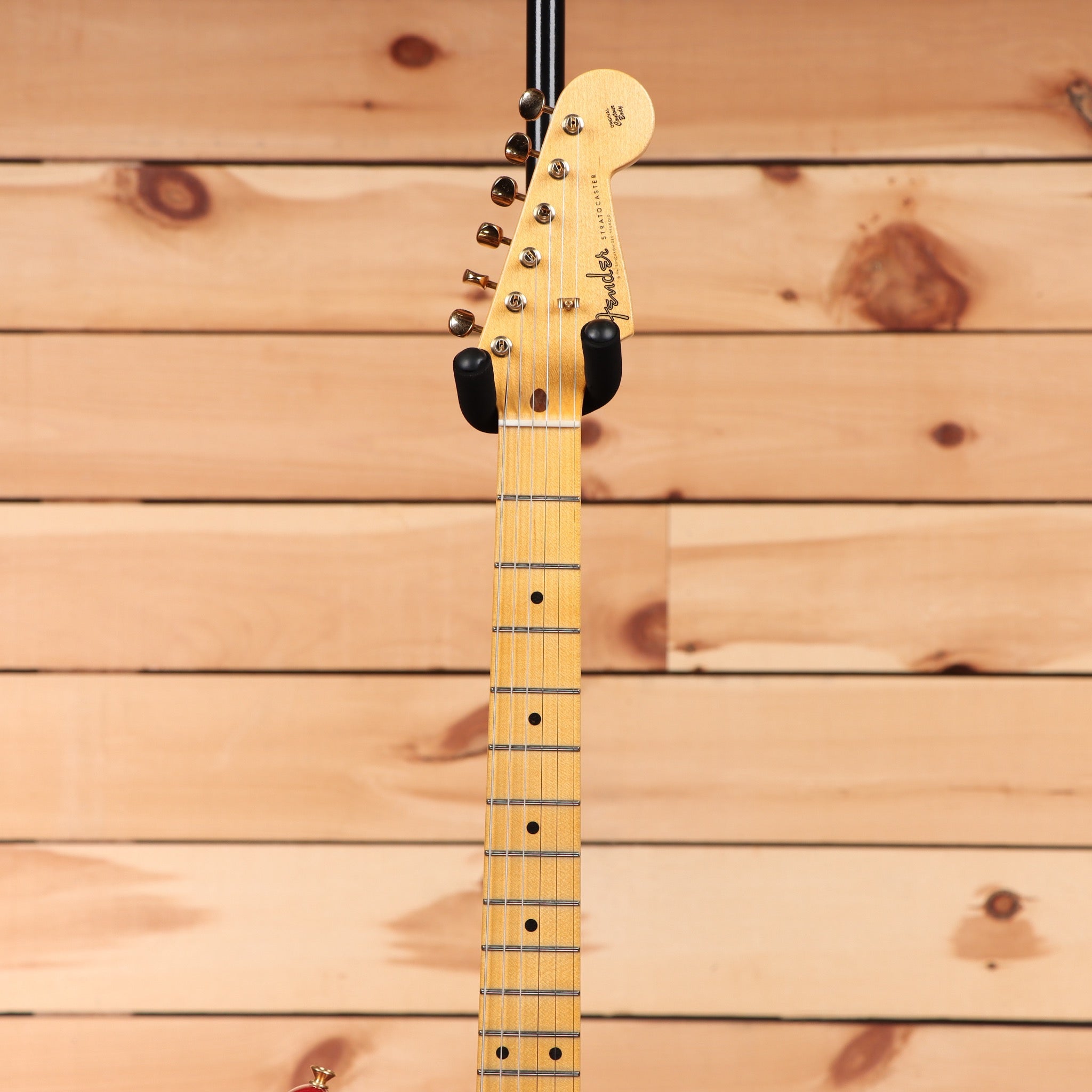 Fender Custom Shop Limited David Brown Masterbuilt Late 50s Stratocaster Relic Dakota Red electric guitar with maple neck