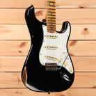 Fender Custom Shop Limited 1962 Stratocaster Relic electric guitar aged black with white pickguard and single-coil pickups