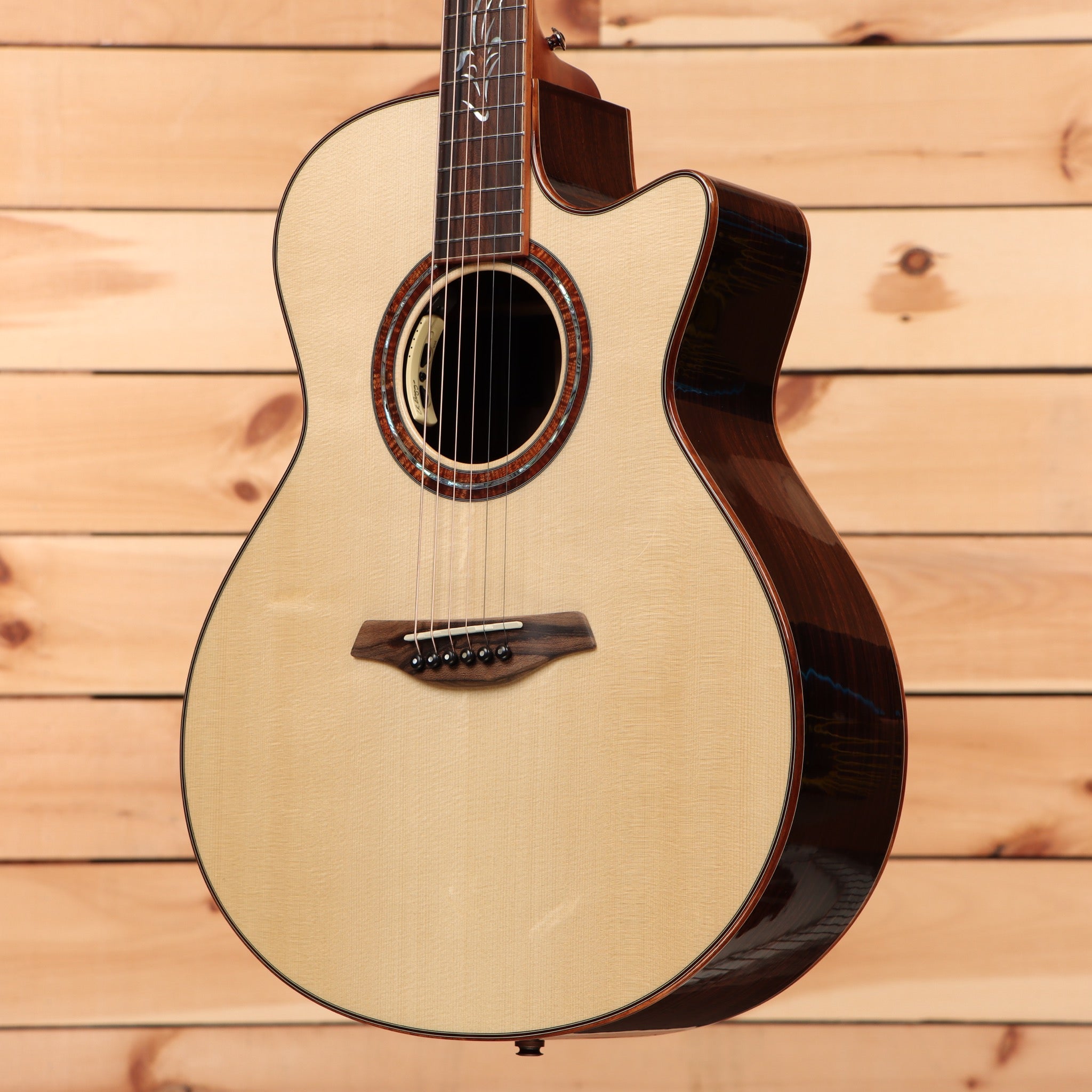 Furch Red Gclr Anthem natural acoustic guitar with venetian cutaway and decorated rosette