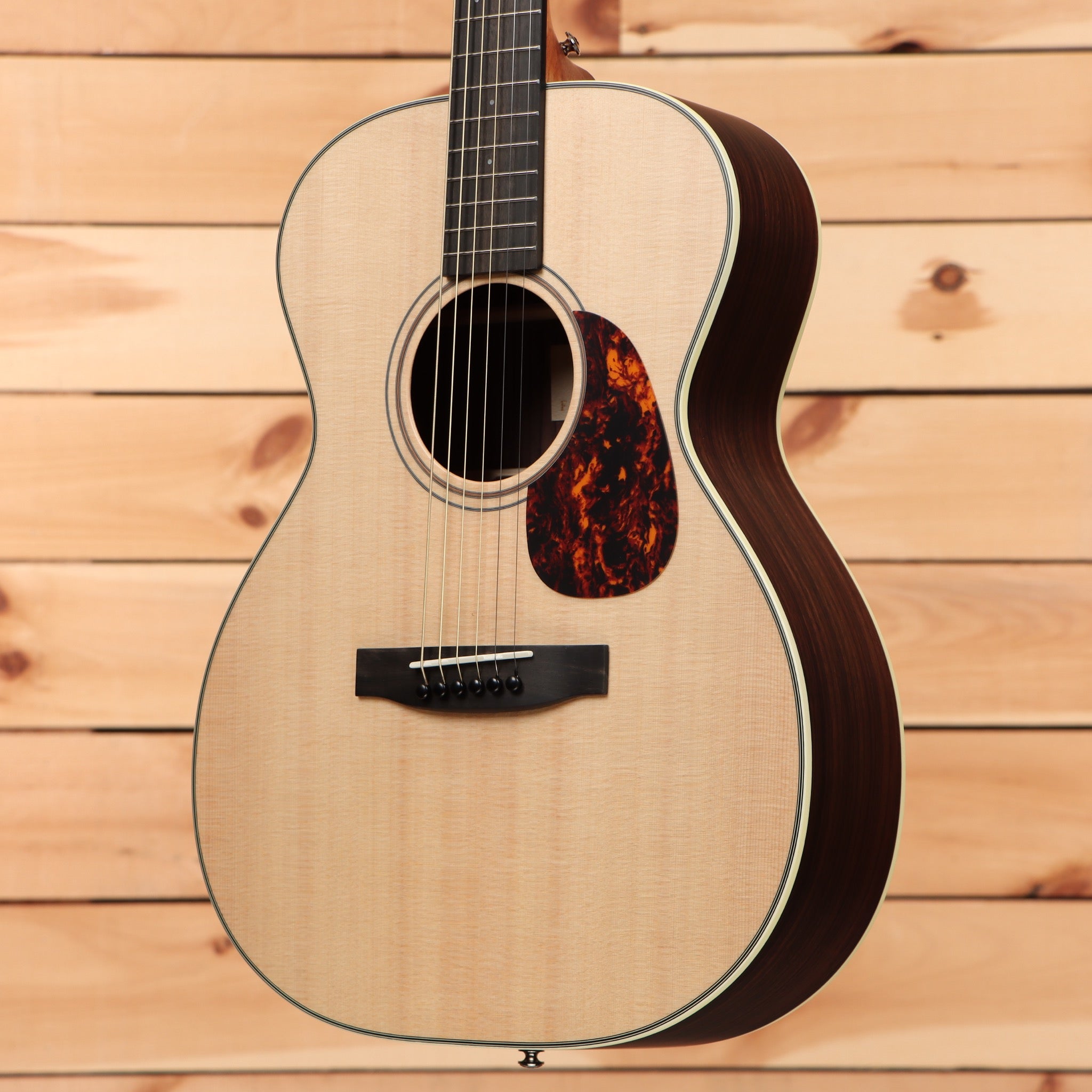 Furch Vintage 1OMSR acoustic guitar natural finish with tortoiseshell pickguard and dark back