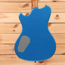 Powers A-Type Kingfisher Blue electric guitar with carbon fiber pickguard and maple neck
