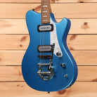 Powers Electric A-Type Kingfisher Blue electric guitar with dual humbucker pickups and tremolo bridge