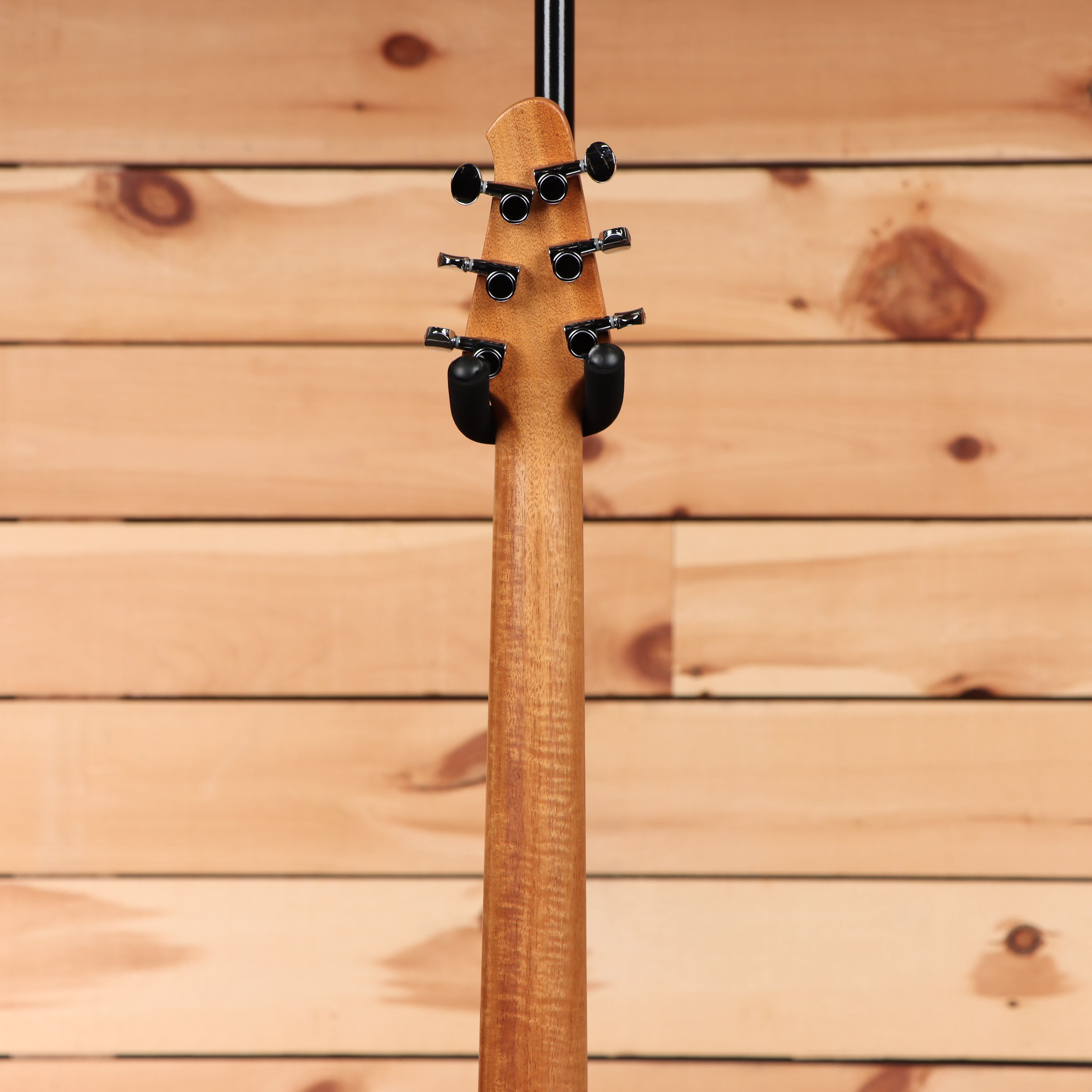 Powers Electric A-Type Kingfisher Blue electric bass guitar with black hardware and maple neck