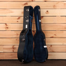Gallagher GA72 acoustic guitar case natural black exterior with blue velvet interior
