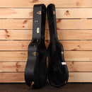Gallagher Doc Watson Custom acoustic guitar case black exterior with gold hardware