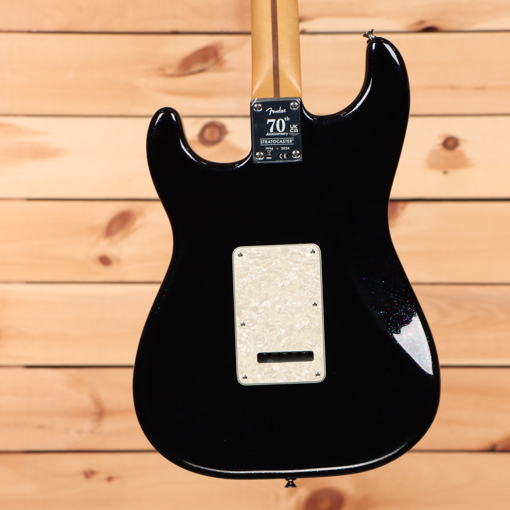 Fender 70th Anniversary Player Stratocaster electric guitar Nebula Noir with pearl pickguard