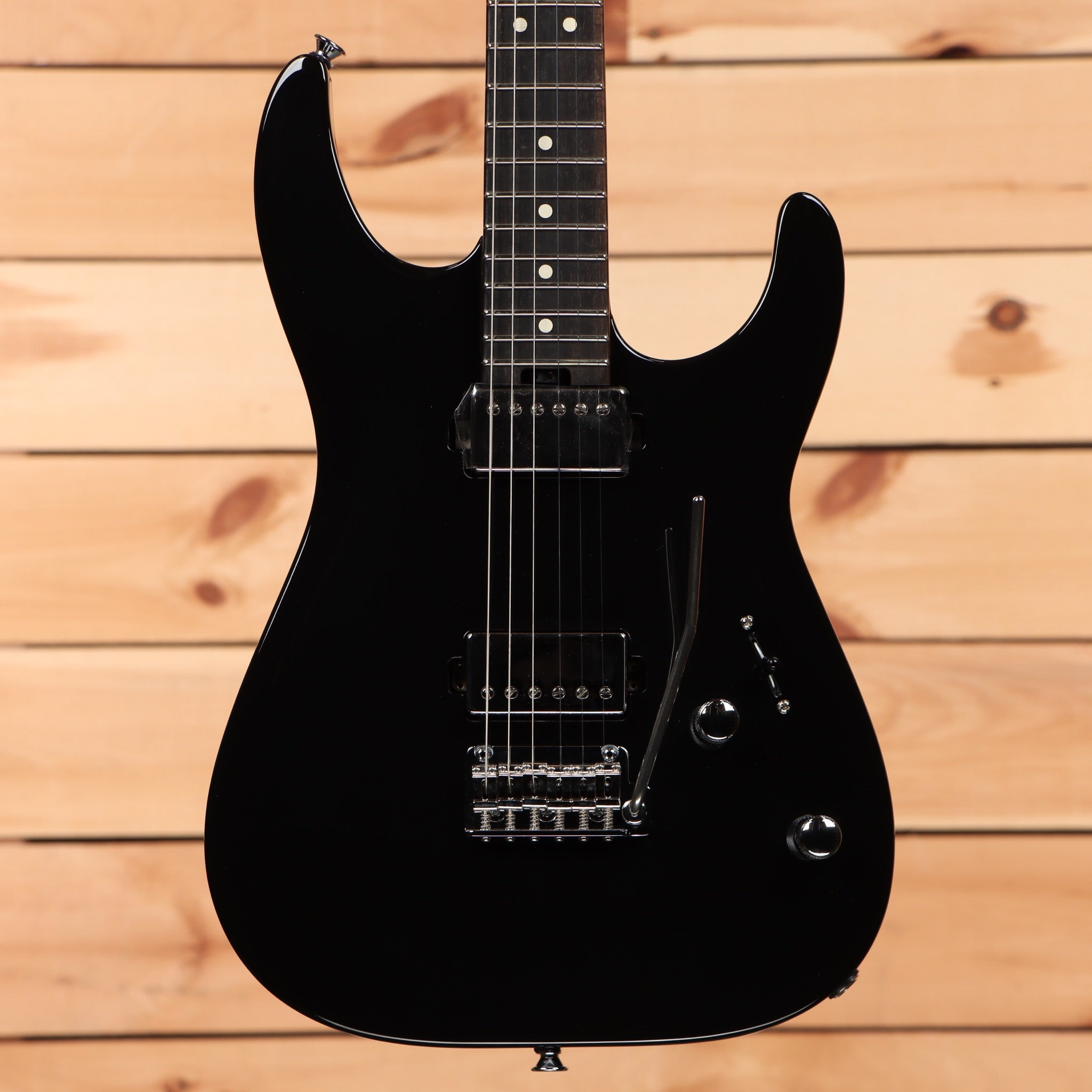 Charvel Superstock DKA22 electric guitar black finish with dual humbuckers and tremolo bridge