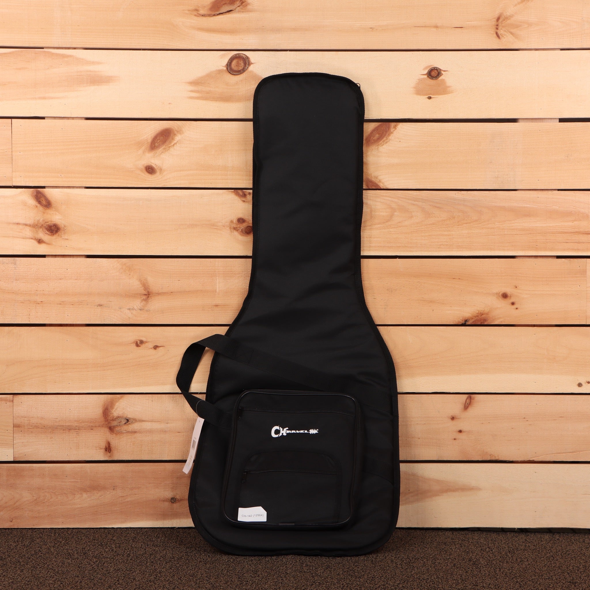 Charvel Superstock DKA22-2PT black electric guitar gig bag with shoulder strap