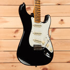 Fender Custom Shop 1956 Stratocaster Journeyman Relic electric guitar aged black with white pickguard and single-coil pickups