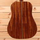 Gallagher Doc Watson Custom dreadnought acoustic guitar torrefied natural with center seam detail