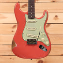 Fender Custom Shop Limited 1960 Stratocaster Relic electric guitar Tahitian Coral with mint green pickguard and single-coil pickups