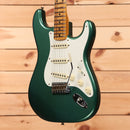 Fender Custom Shop 1956 Stratocaster Relic electric guitar Sherwood Green Metallic with maple neck and white pickguard