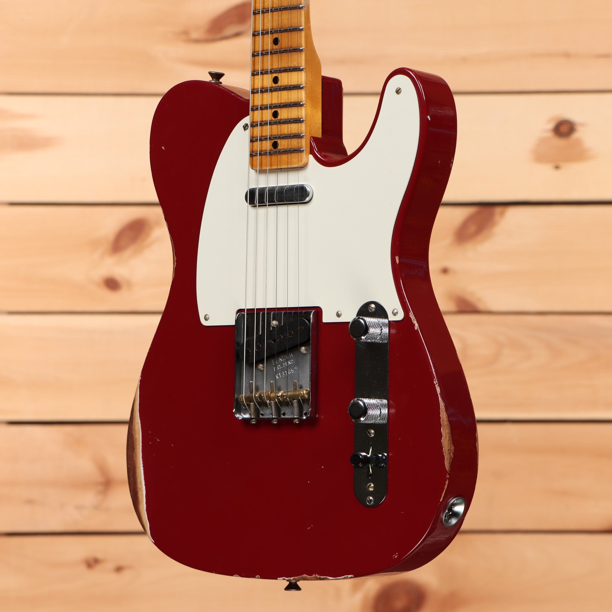 Fender Custom Shop Limited Reverse 50s Telecaster relic electric guitar Cimarron Red with maple fretboard