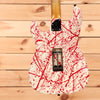 Shabat NAMM 2024 Lynx FR - Red Splatter over Olympic White