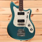 Shabat Namm Puma Ocean Turquoise electric guitar with pearloid pickguard and dual humbuckers