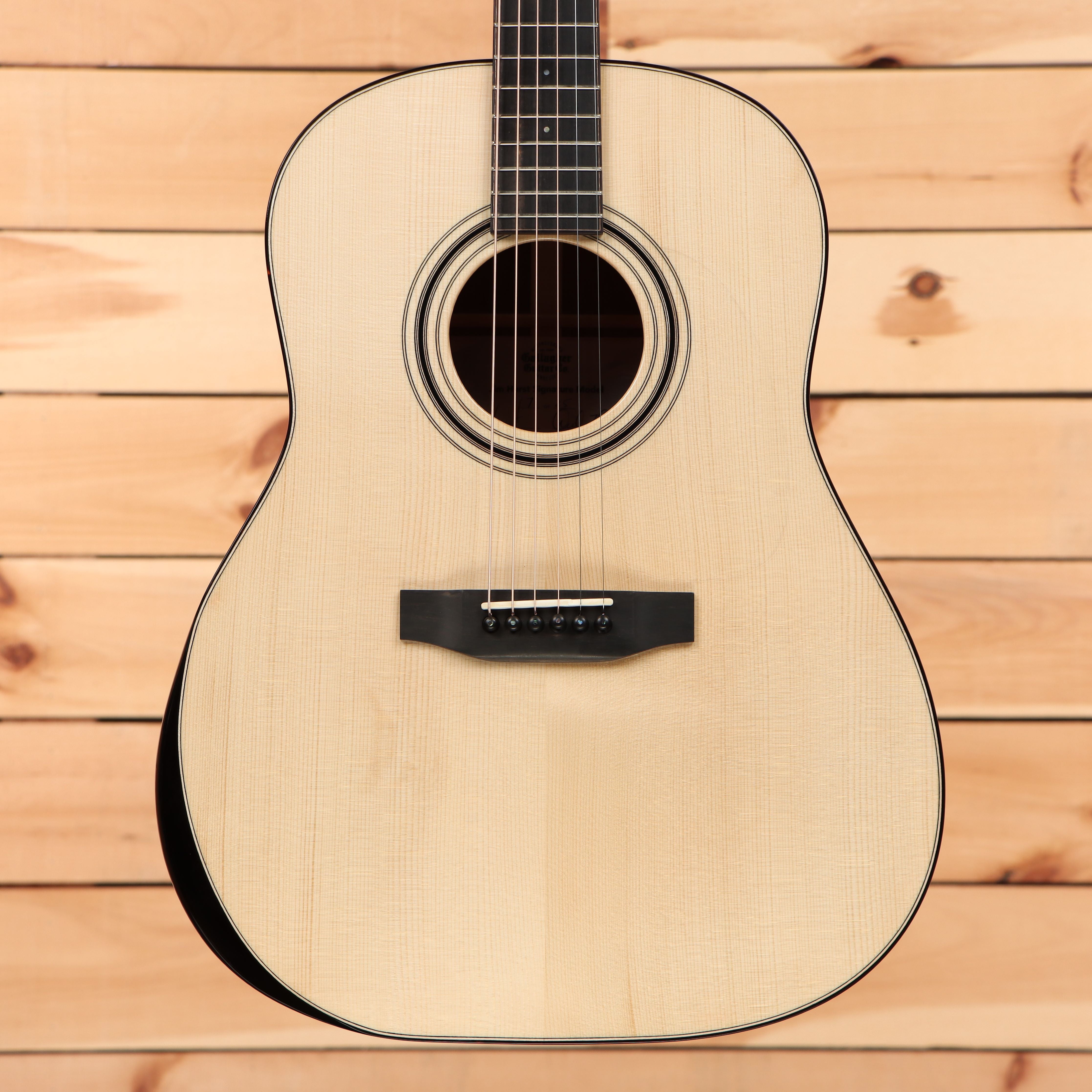 Gallagher Jim Hurst Signature dreadnought acoustic guitar natural finish with black bridge and rosewood fretboard