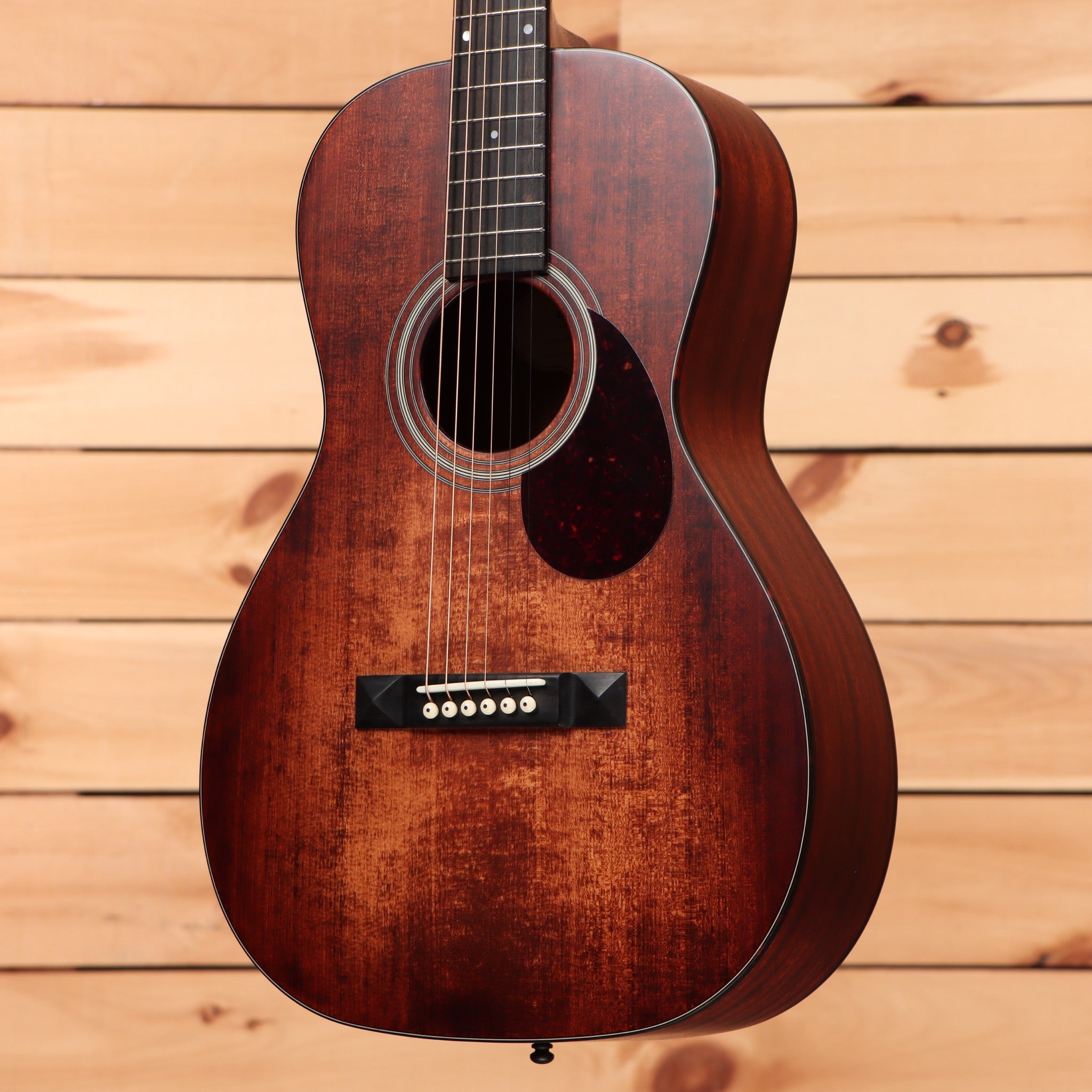 Eastman E1P The Bluesmaster Limited Edition Classic dreadnought acoustic guitar with dark red finish and rosewood fretboard