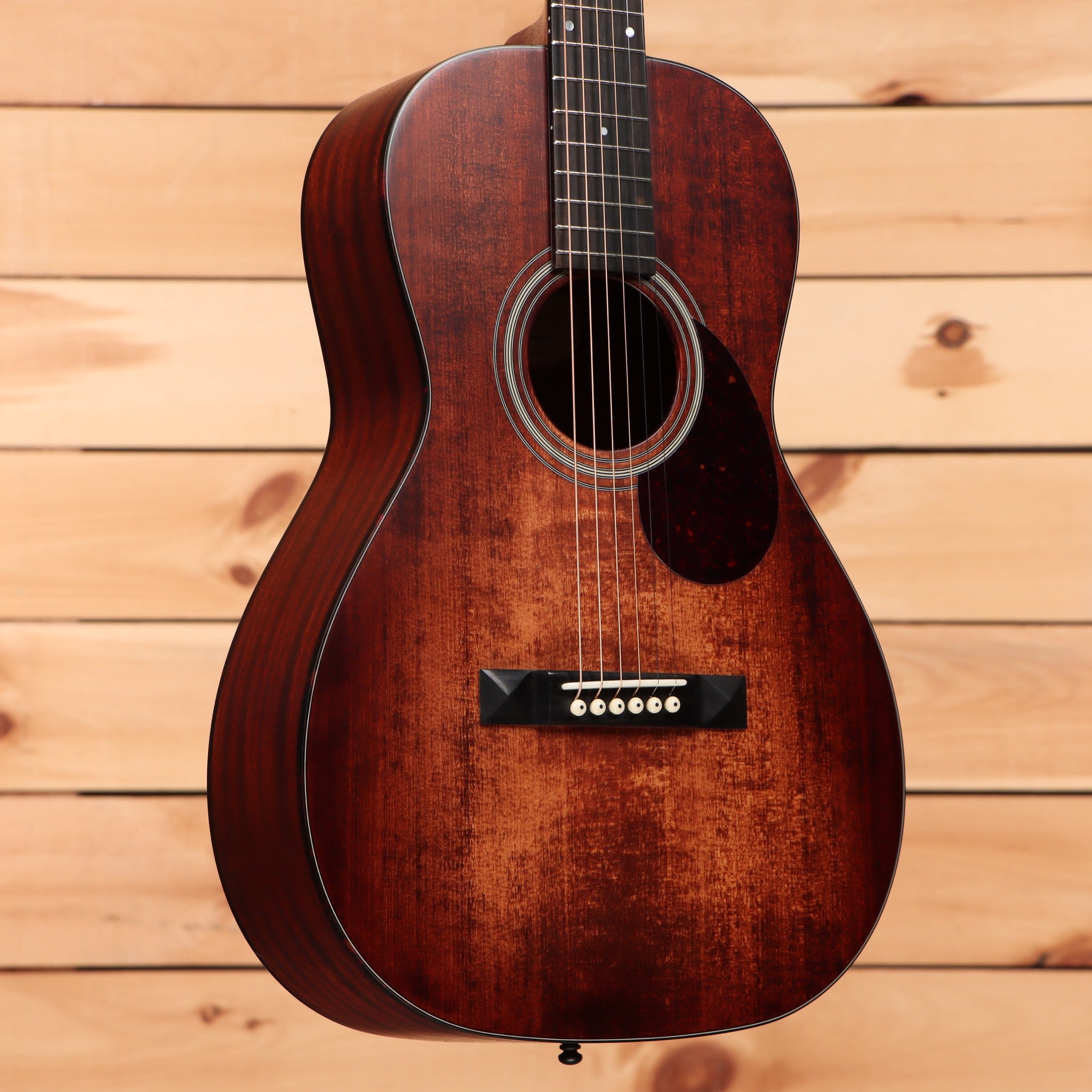 Eastman E1P The Bluesmaster Limited Edition Classic dreadnought acoustic guitar with dark red finish and rosewood fretboard