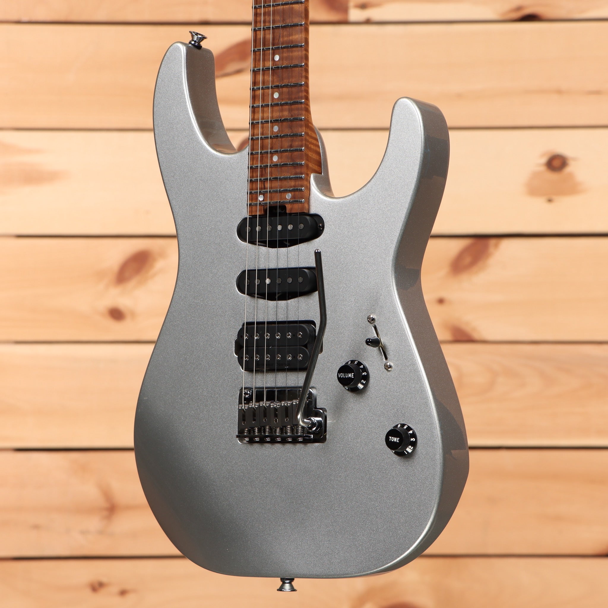 Charvel USA Select DK24 HSS electric guitar Quicksilver with three-pickup configuration and rosewood fretboard
