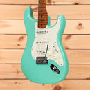 Fender Custom Shop Limited 1950s Stratocaster electric guitar Sea Foam Green with single-coil pickups and roasted maple neck