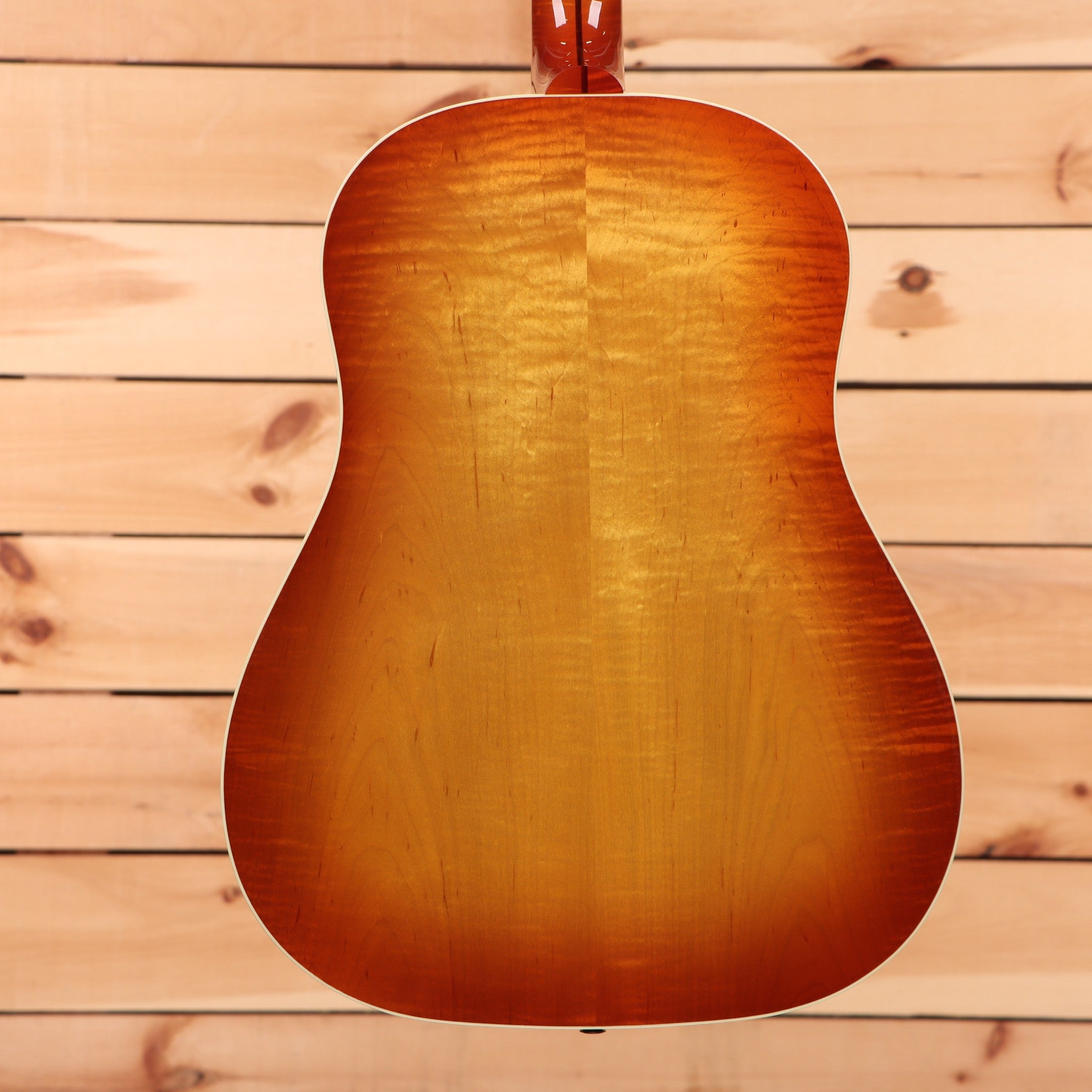 Gibson J-45 Standard acoustic guitar Flame Maple Custom Sunburst with dreadnought body shape