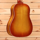 Gibson J-45 Standard acoustic guitar flame maple custom sunburst dreadnought with white binding