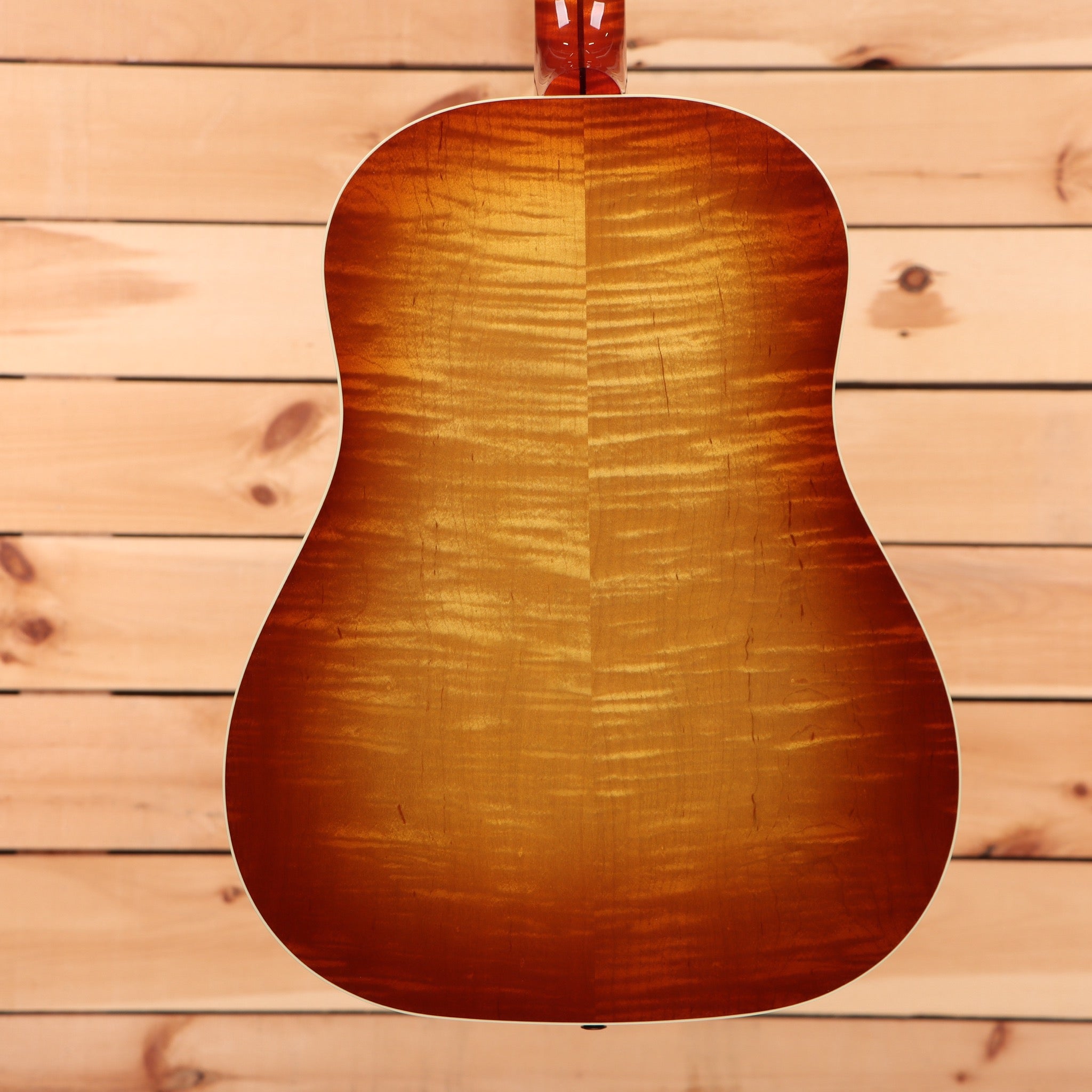 Gibson J-45 Standard acoustic guitar Flame Maple Custom Sunburst with flamed maple back and sides