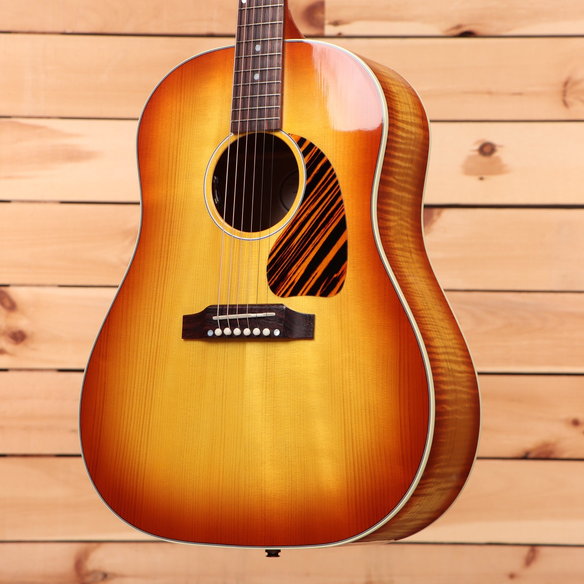 Gibson J-45 Standard dreadnought acoustic guitar Custom Sunburst with flamed maple back and sides