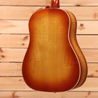 Gibson J-45 Standard acoustic guitar flame maple custom sunburst dreadnought with white binding