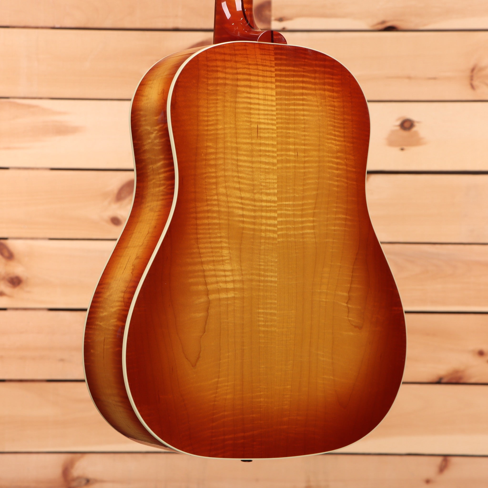 Gibson J-45 Standard acoustic guitar Flame Maple Custom Sunburst with flamed maple top