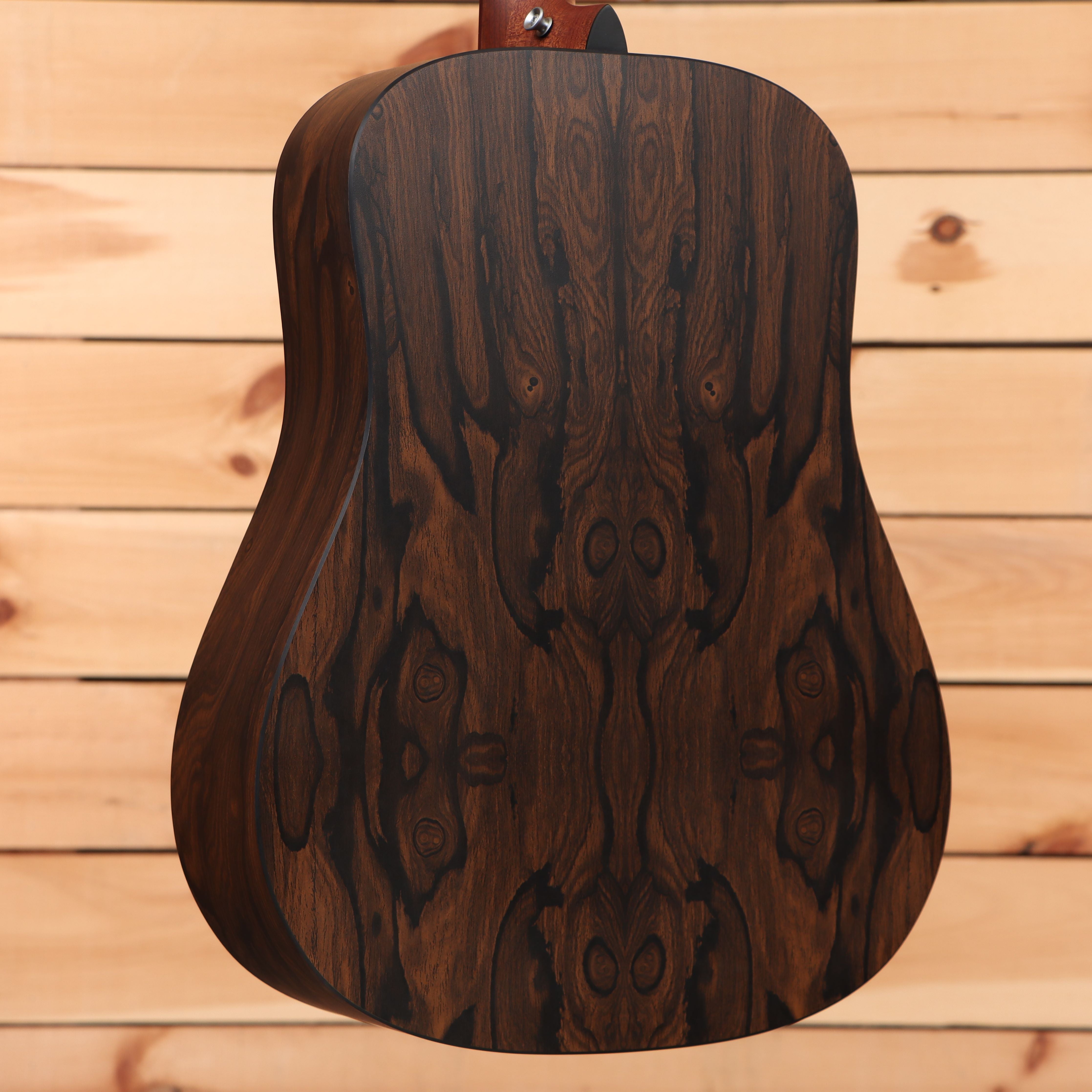 Martin DX2e Ziricote Burst dreadnought acoustic-electric guitar with stylized wood grain pattern