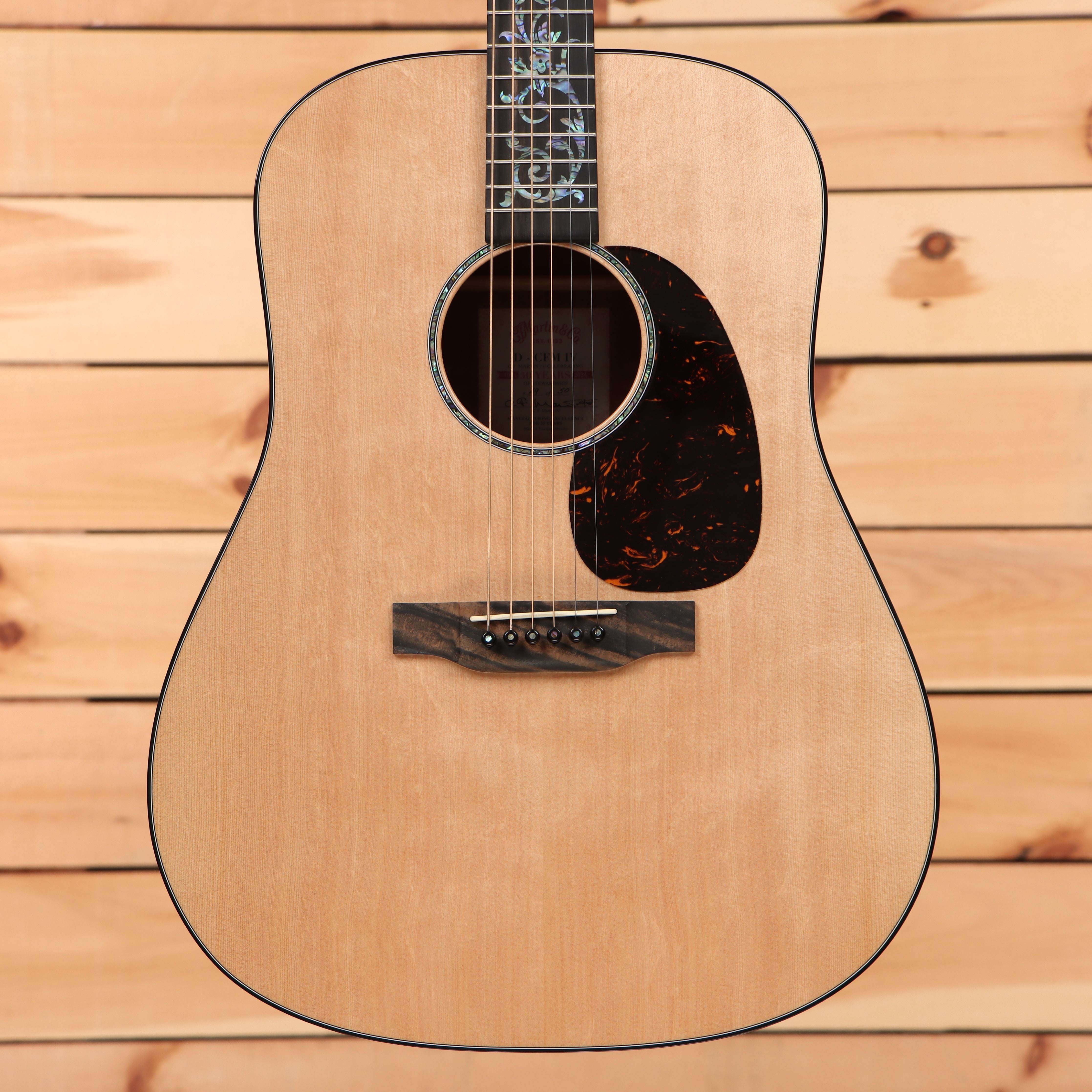 Martin DCFM IV 50th Anniversary dreadnought acoustic guitar natural finish with abalone inlay fretboard