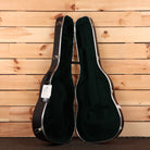 Martin DCFM IV 50th Anniversary dreadnought acoustic guitar hard case with black velvet interior and chrome hardware