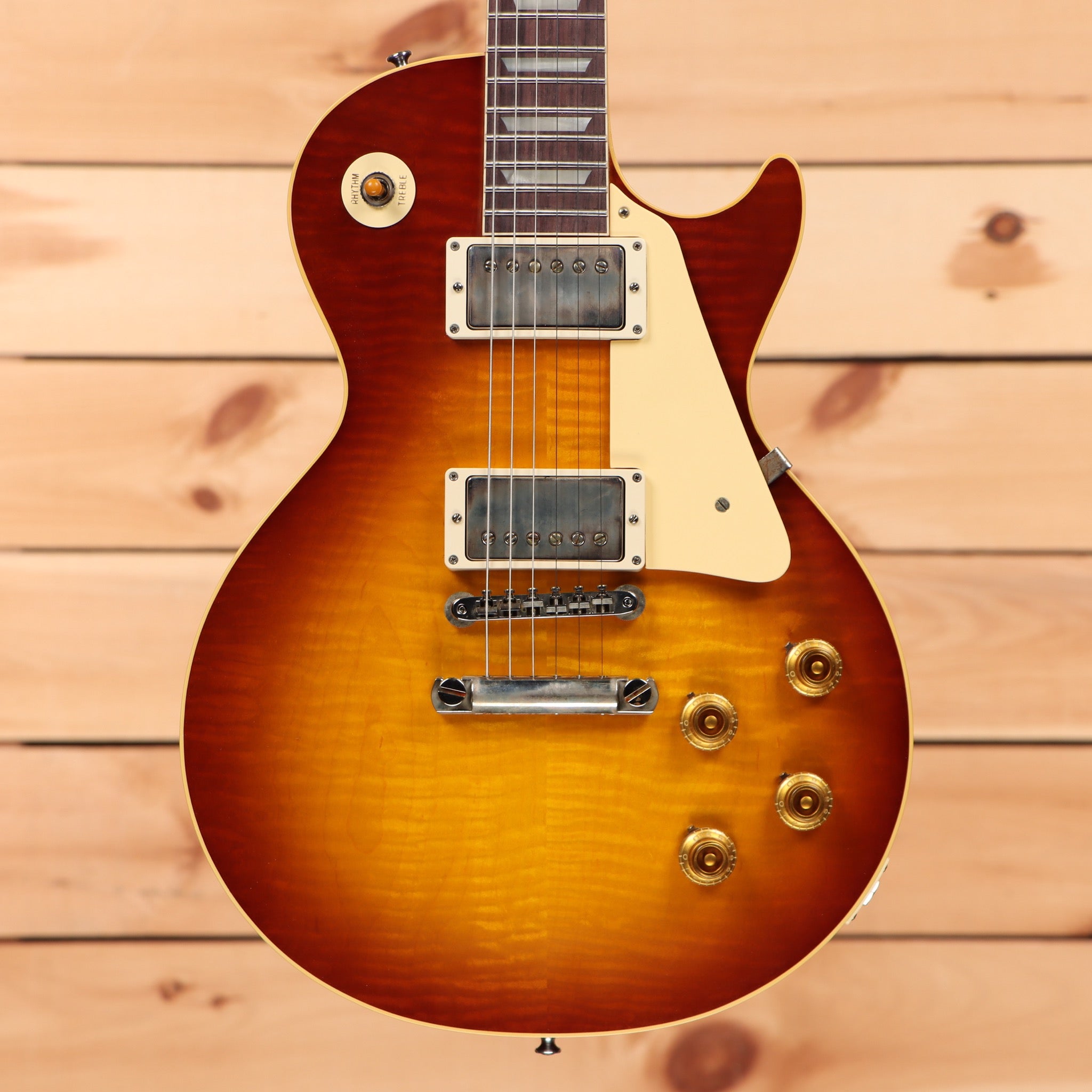 Gibson 1959 Les Paul Standard Reissue VOS electric guitar Washed Cherry Sunburst with dual humbuckers