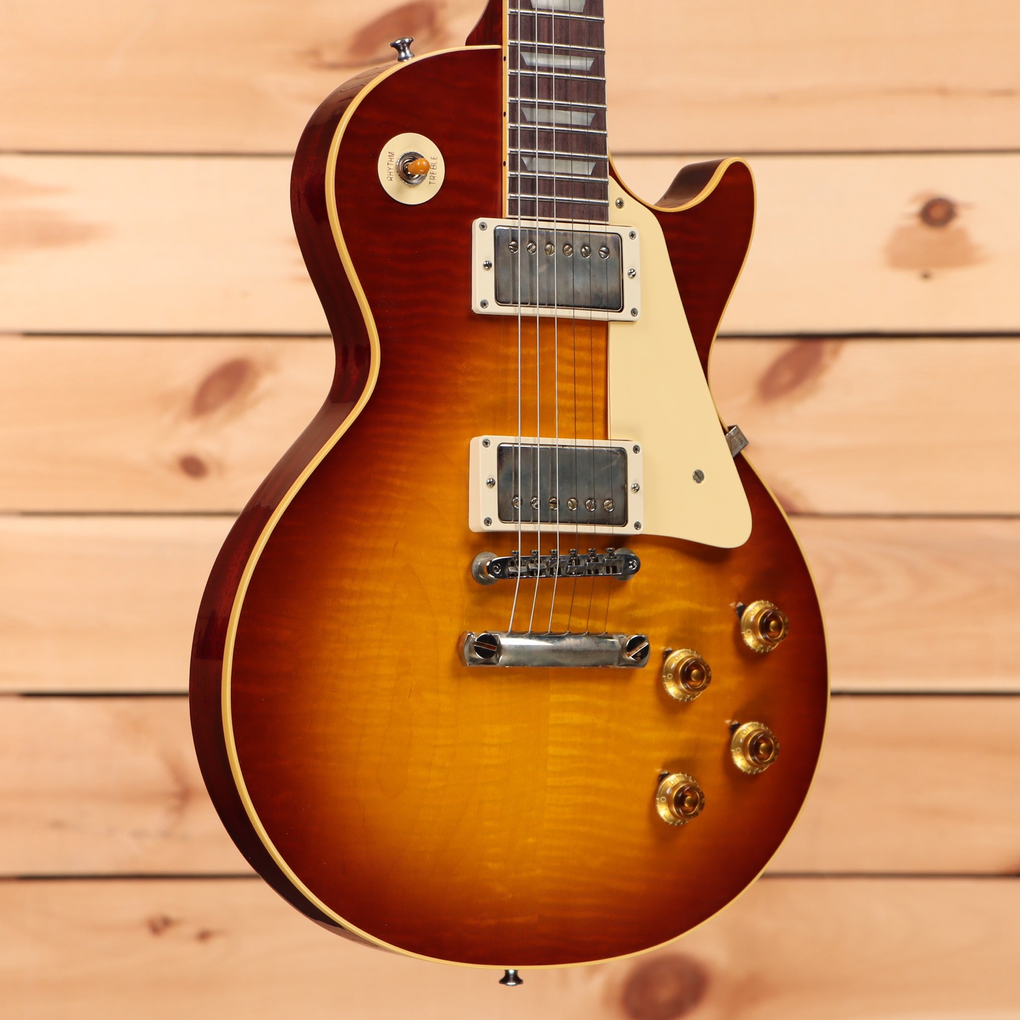 Gibson 1959 Les Paul Standard Reissue VOS electric guitar Washed Cherry Sunburst with gold hardware
