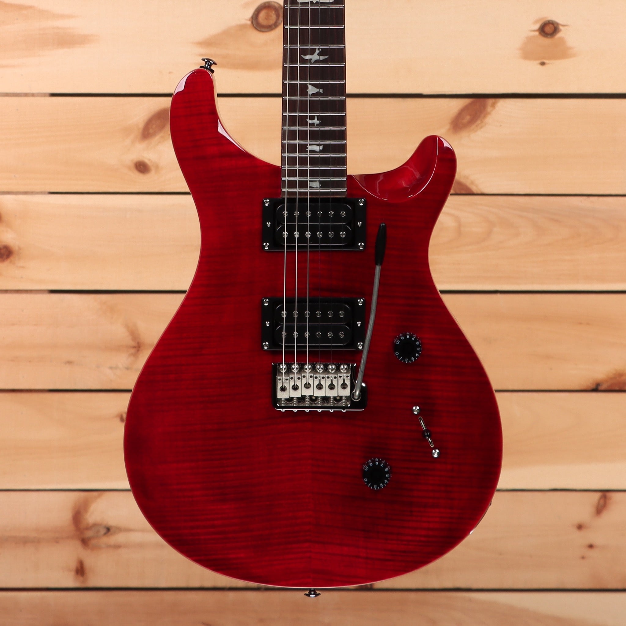 Paul Reed Smith SE Custom 24 electric guitar Ruby with flamed maple top and dual humbuckers