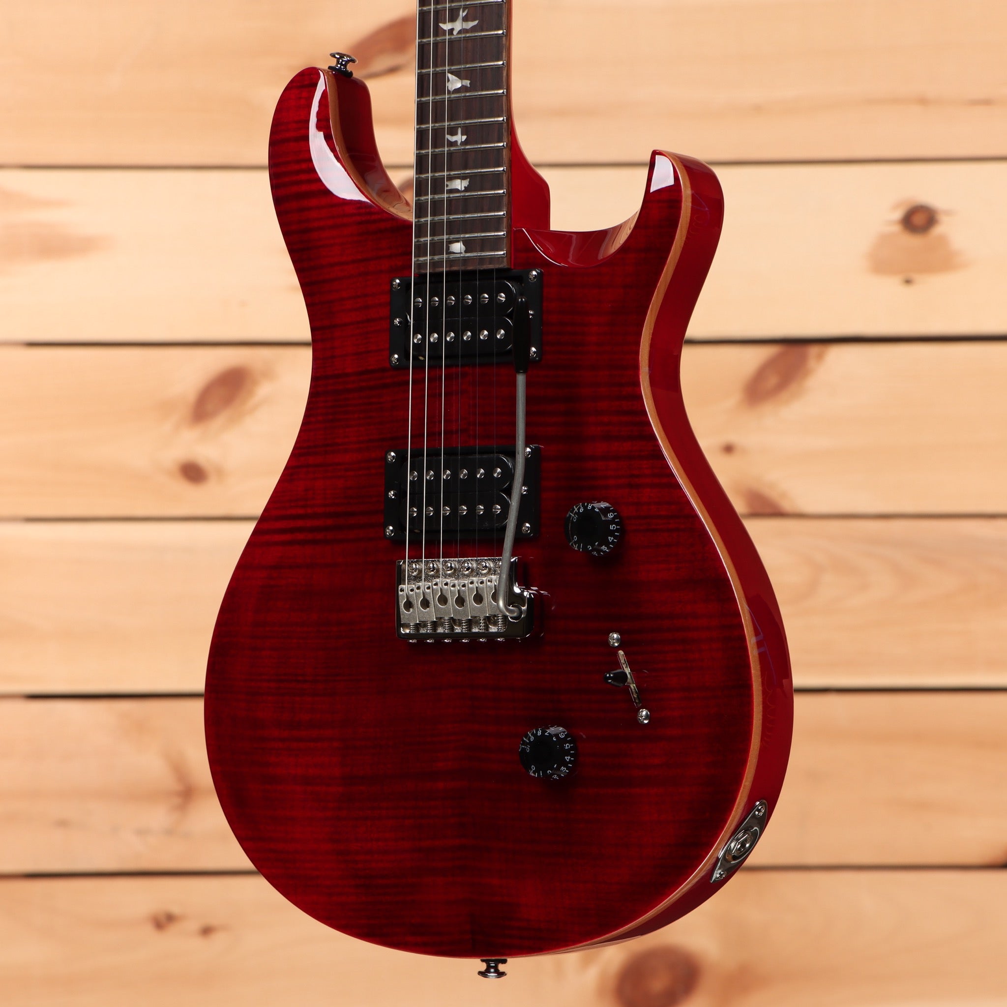 Paul Reed Smith Limited SE Custom 24 electric guitar Ruby with flamed maple top and dual humbuckers