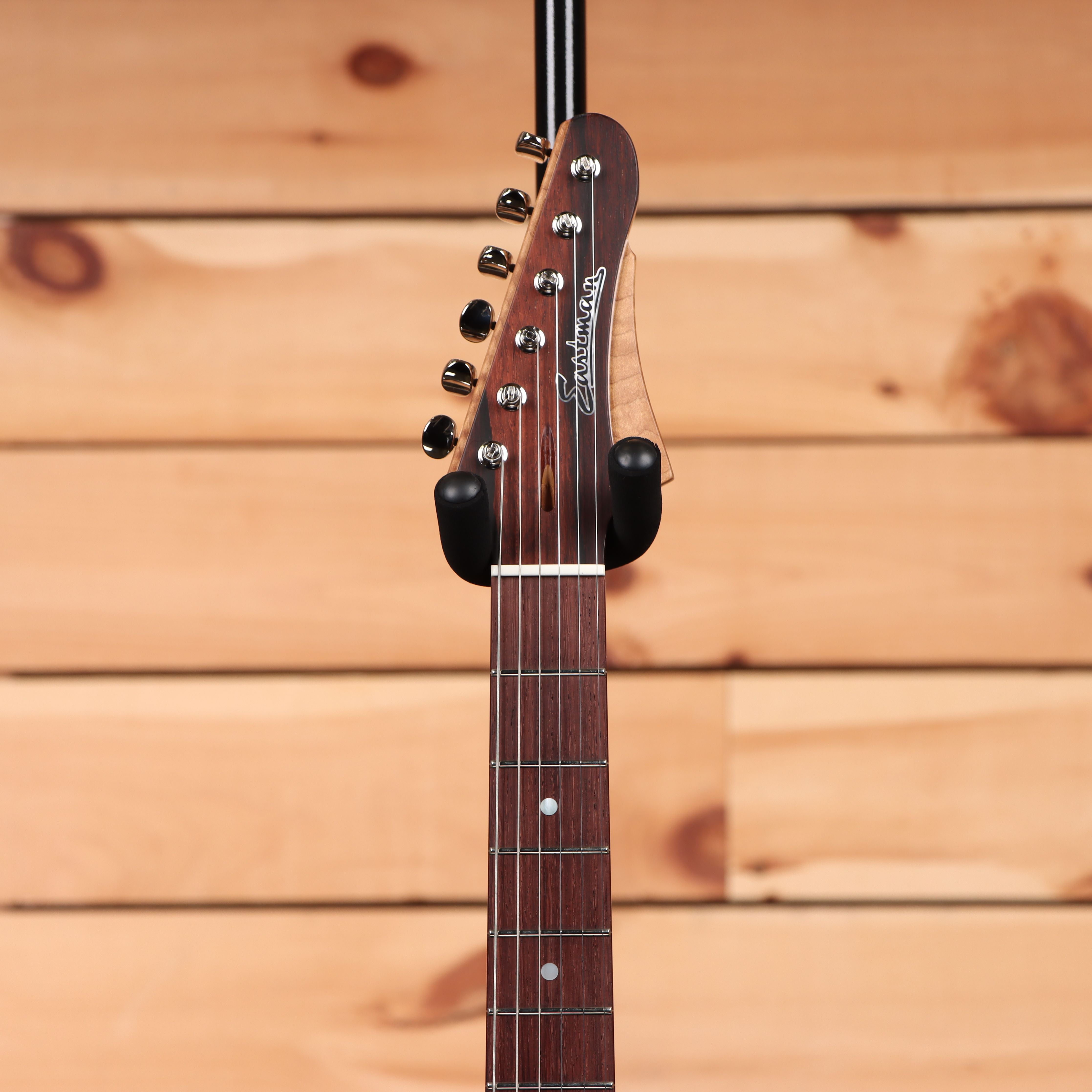 Eastman D'Ambrosio Offset-64 electric guitar 3-Color Sunburst with chrome hardware and rosewood fretboard