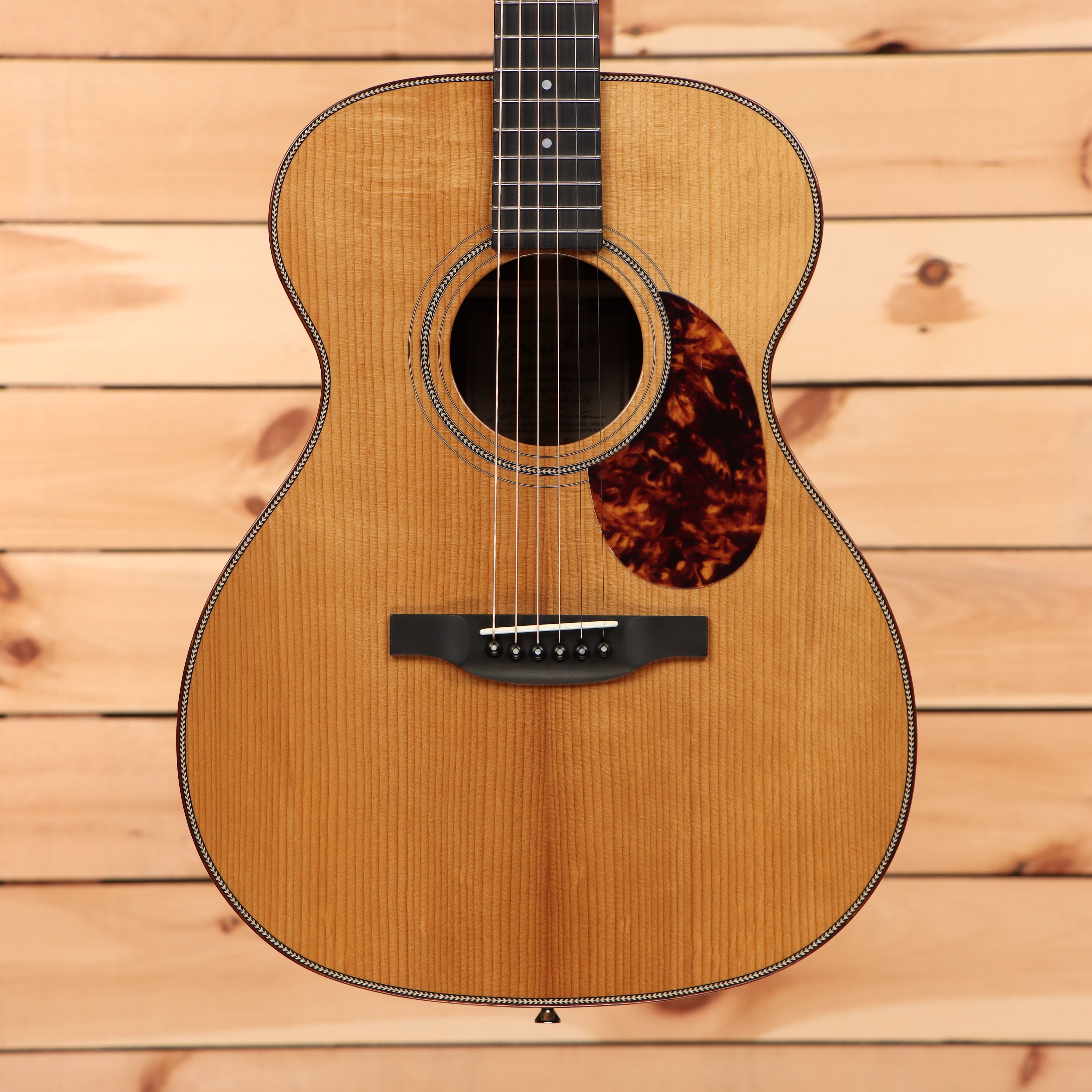 Boucher GRSG51V acoustic guitar natural finish with tortoiseshell pickguard and rosewood back
