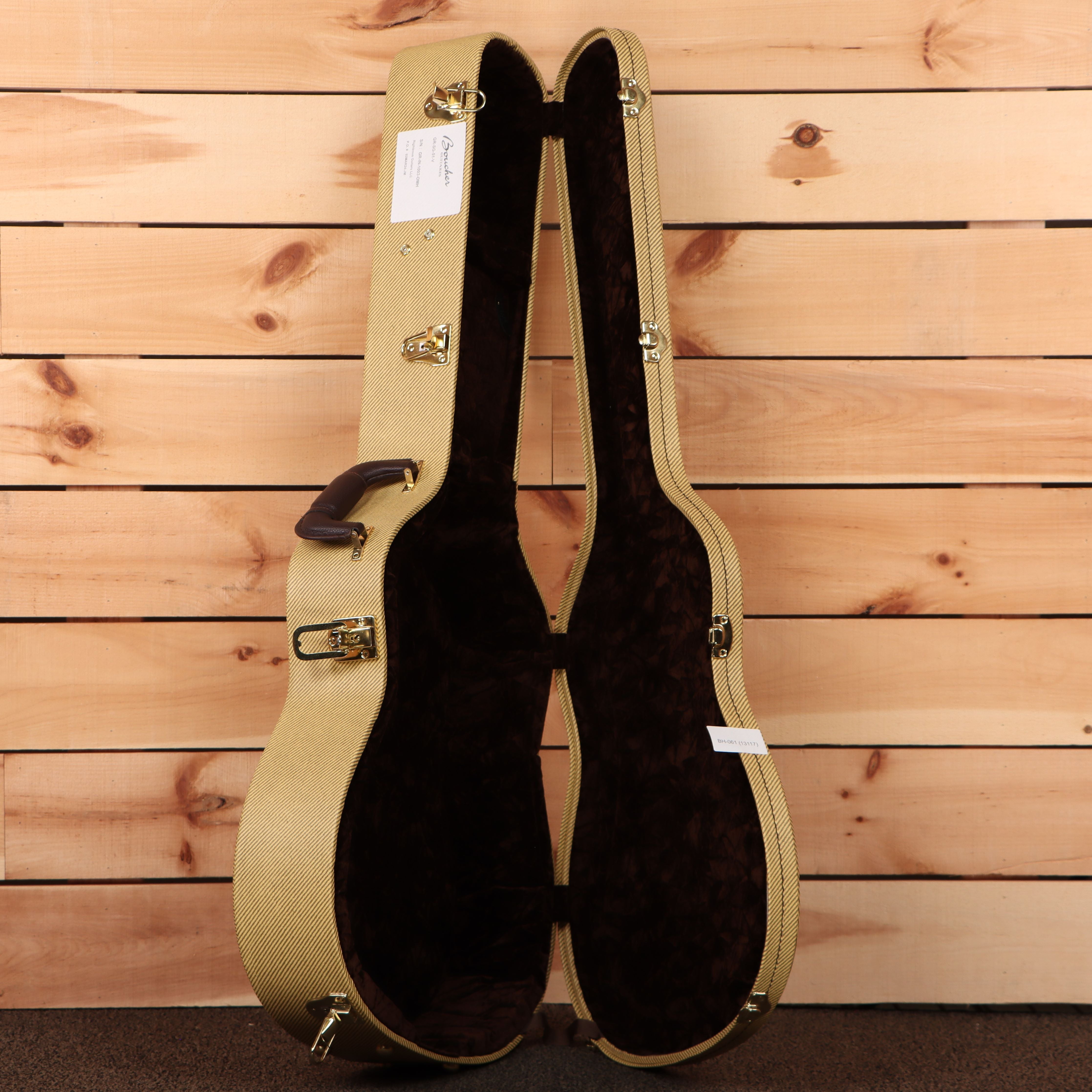Boucher GRSG51V acoustic guitar natural finish with black velvet interior case