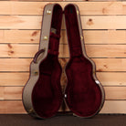 Pre-owned Santa Cruz OM natural acoustic guitar with burgundy velvet-lined hardcase