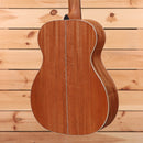 Boucher SG1241E natural acoustic guitar dreadnought with white binding and mahogany back