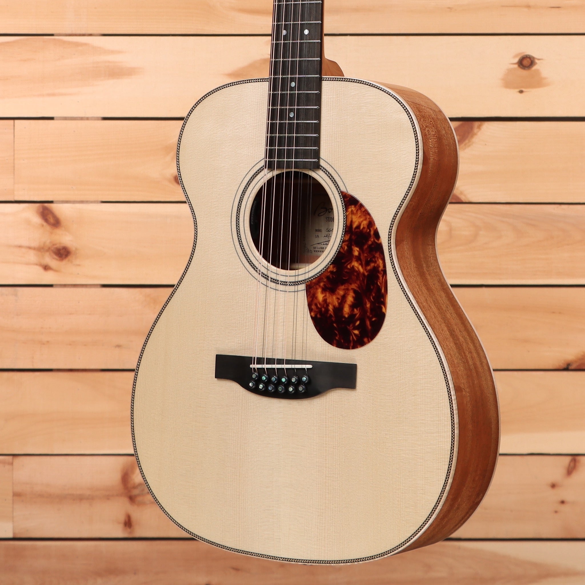 Boucher SG1241E 12-string acoustic guitar natural finish with tortoiseshell pickguard