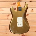 Fender Custom Shop Limited Andy Hicks Masterbuilt 1962 Poblano Stratocaster electric guitar Aged Aztec Gold with white pickguard