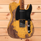Fender Custom Shop Limited 1950 Double Esquire heavy relic electric guitar Nocaster Blonde with black pickguard